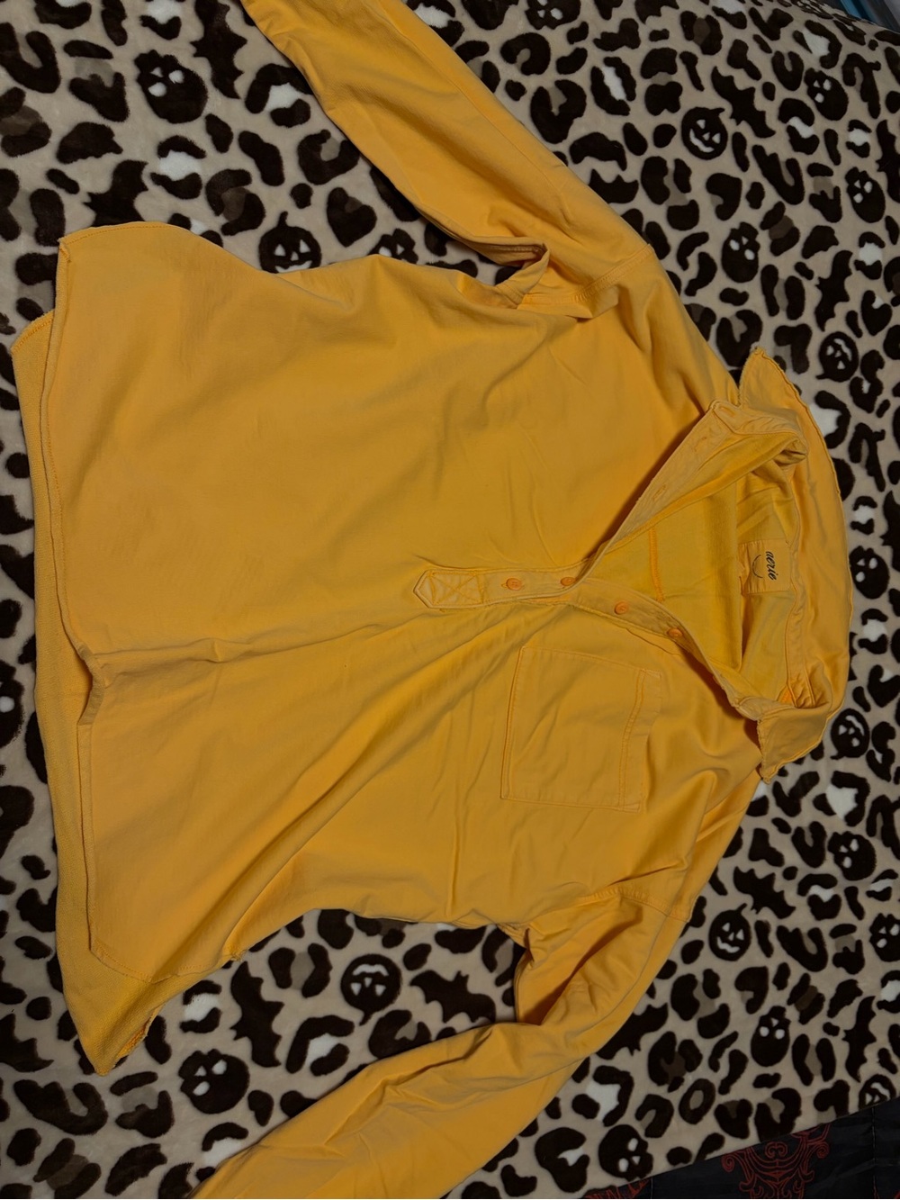 aerie Sunshine Yellow Pullover Quater button up